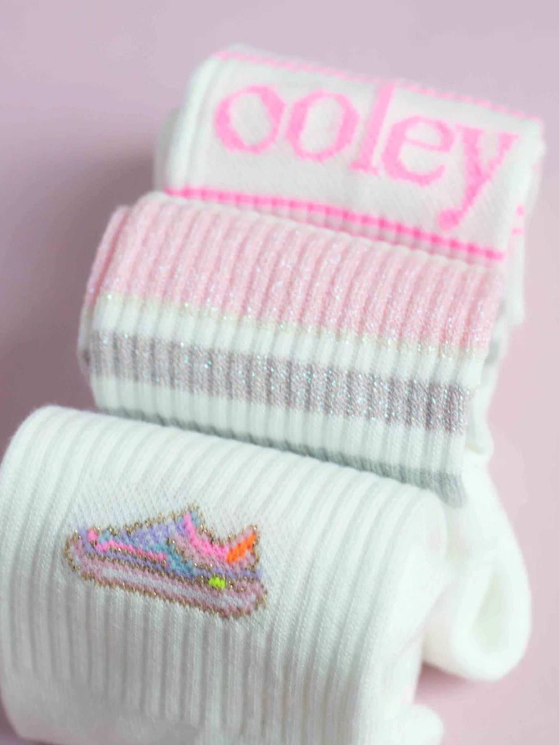 Socks Glitter Sporty Glitter Rose | Ooley