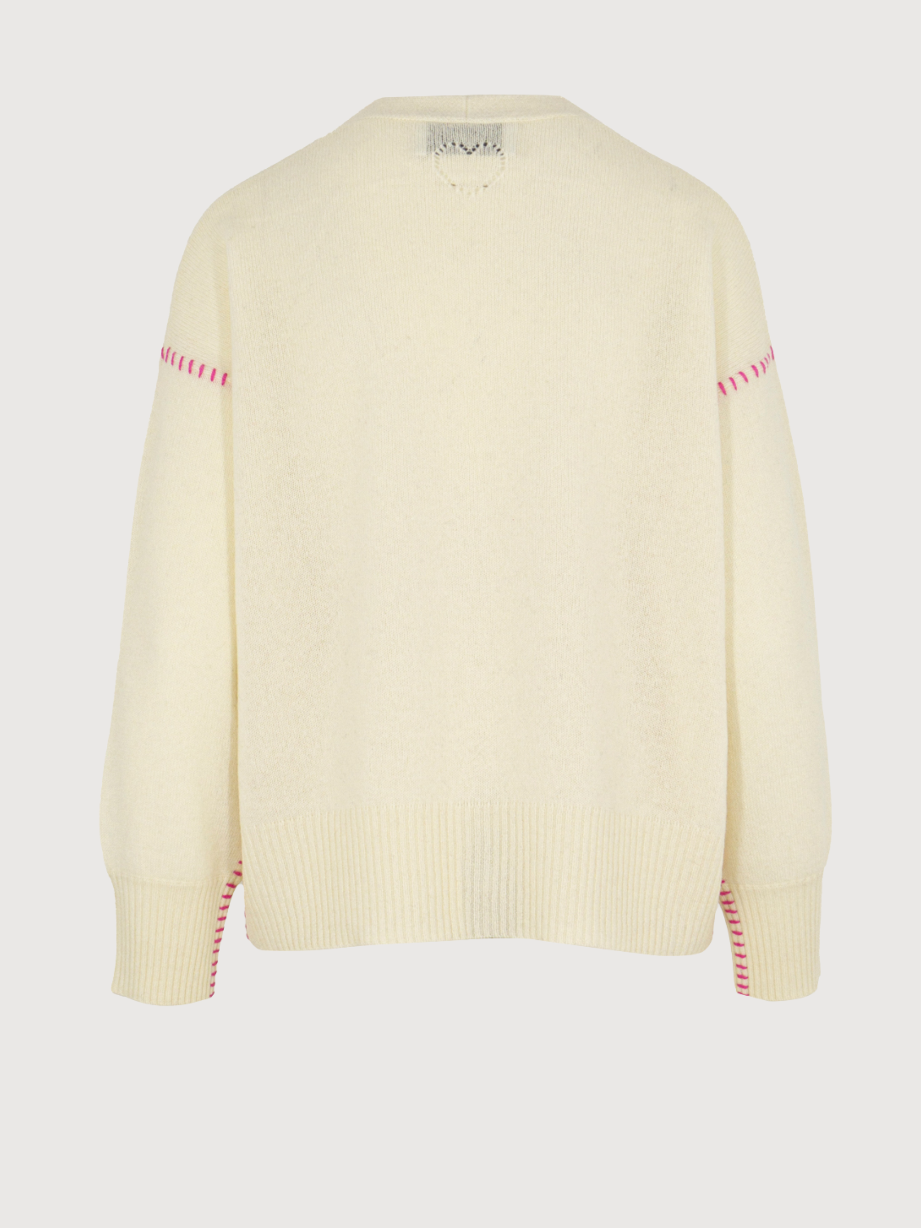 Cardigan Contrast Stitch Offwhite | ANOTHER BRAND