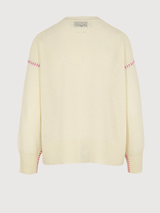 Cardigan a Contrasto Cuciture Bianco Sporco | ANOTHER BRAND