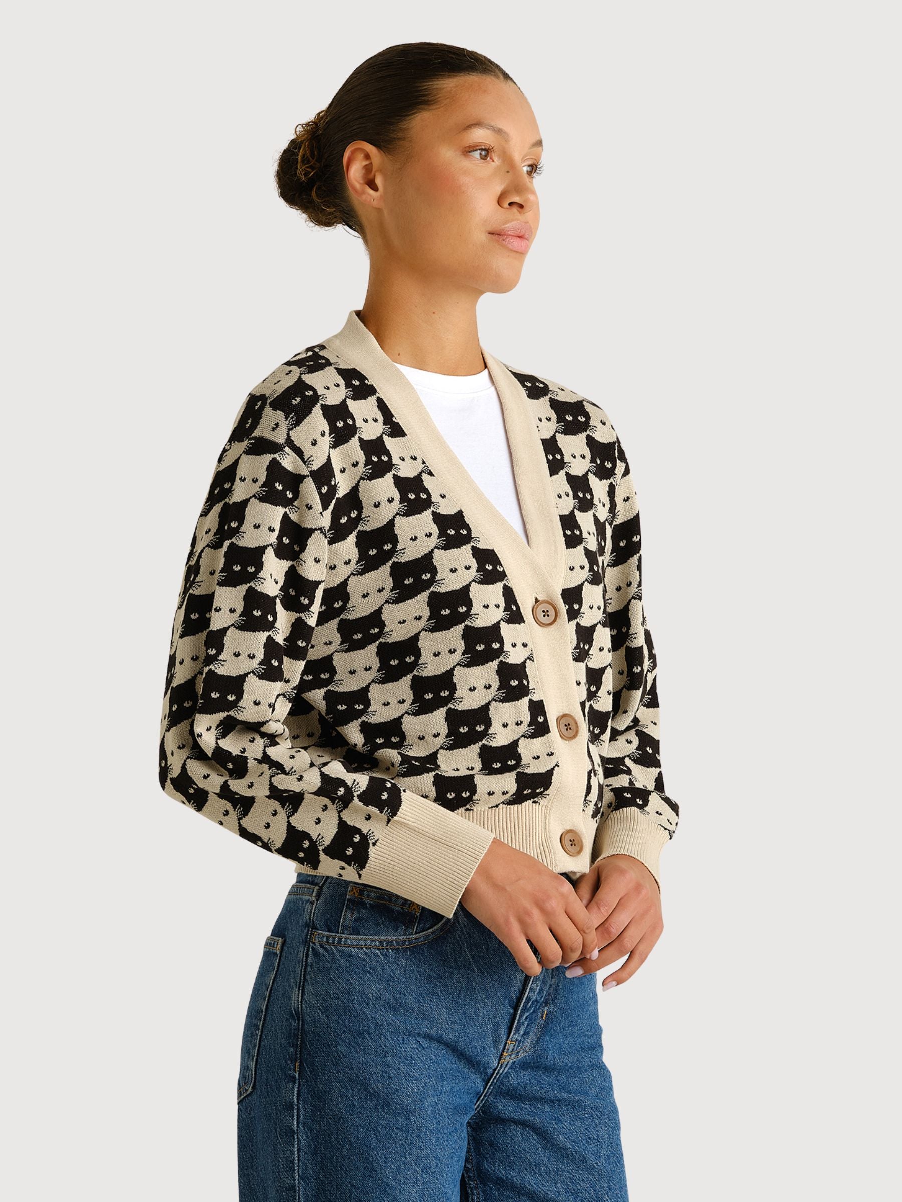 Kanan Pepita Cats Cardigan | DEDICATED