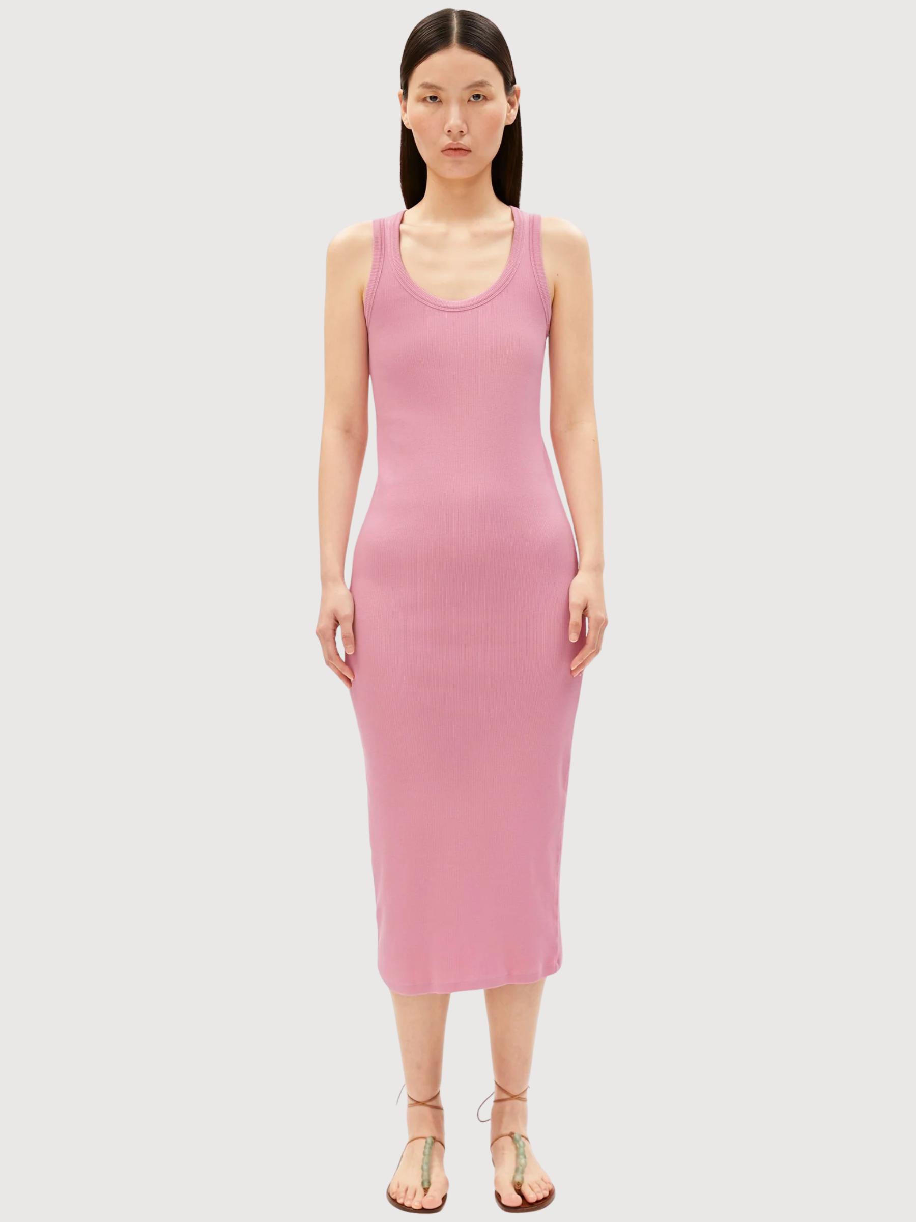GMT DYE BODYCON RIB DRESS Washed Berry | ARMEDANGELS