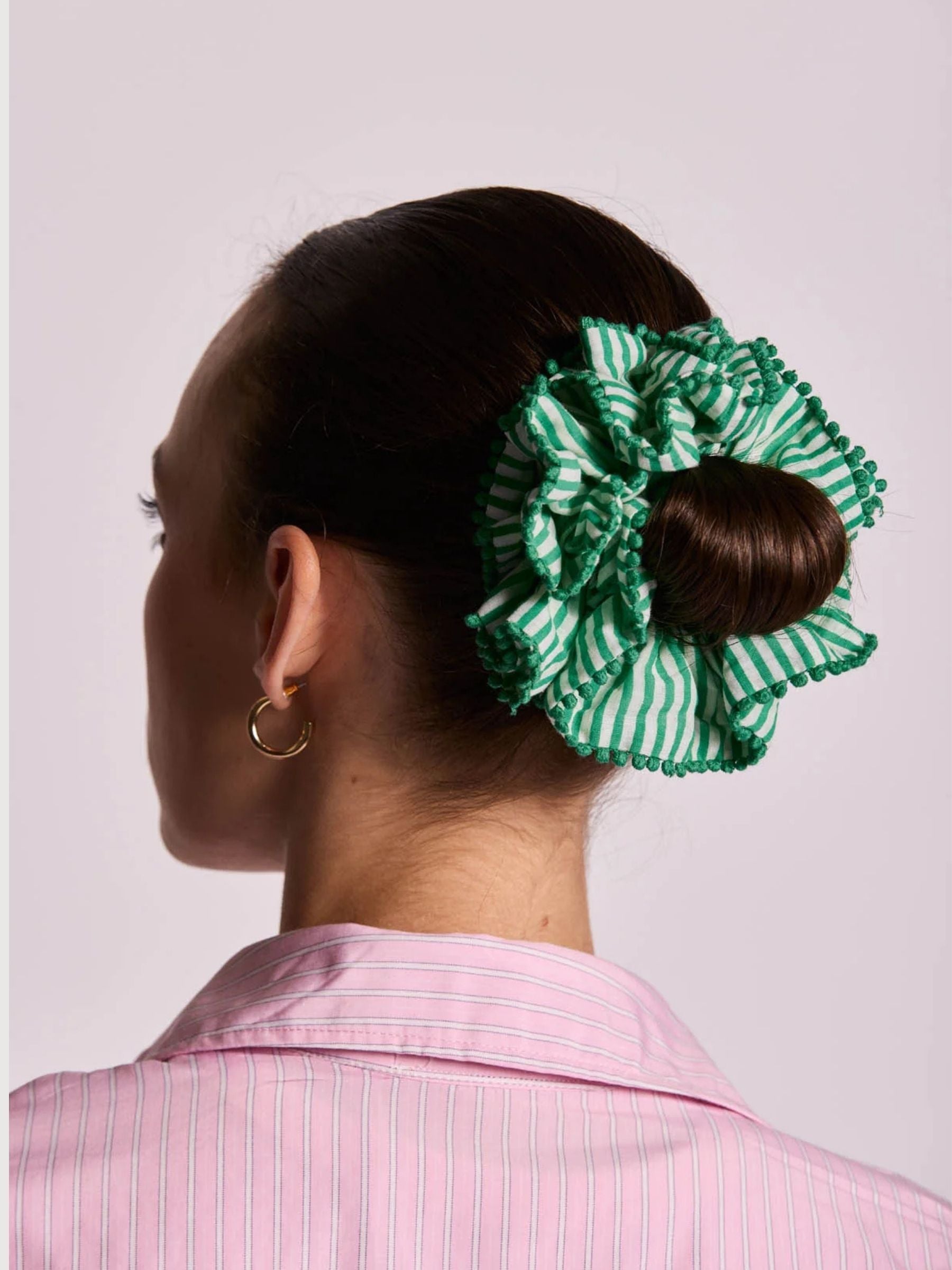 Scrunchies Chouchous Rayures Vert | Hindbag