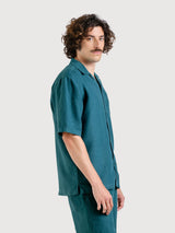 Shirt Marstrand Linen Mediterranea Green | DEDICATED