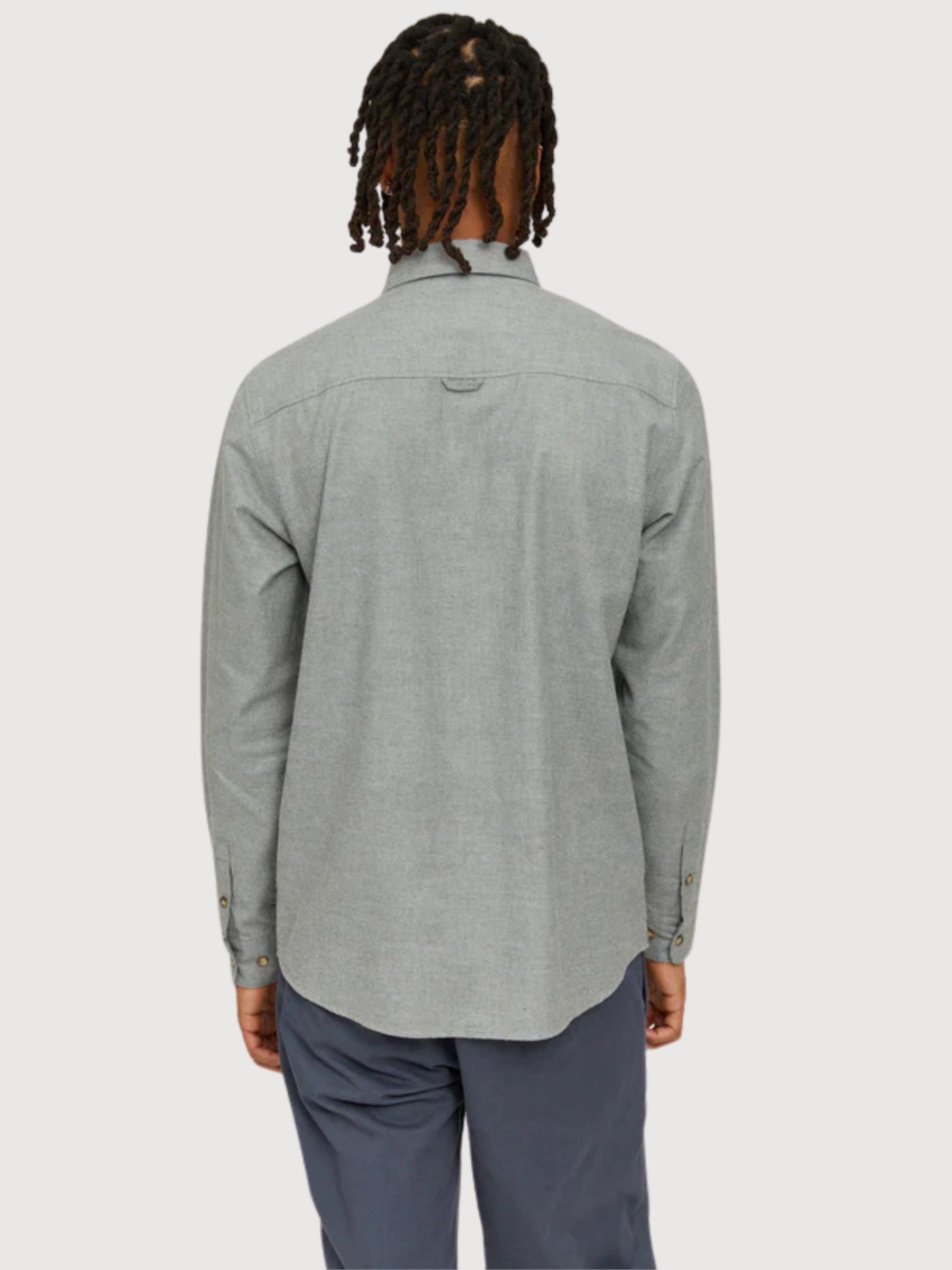 Simo Men Shirt Grey Mel | Mazine