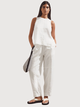 Barrel Hose Leinen Weiß | Armedangels