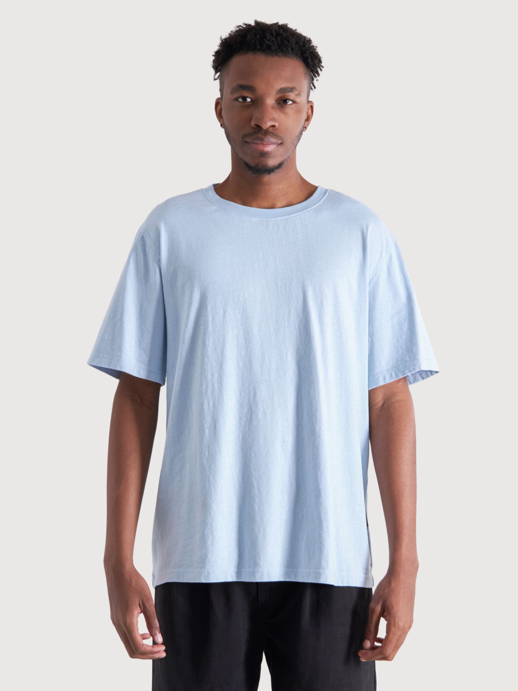 T-Shirt Stockholm Canapa Blu Uomo Cotone | Dedicated