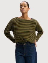 Langarmshirt Natalia StrohWaldKastanie Wolle | Stapf