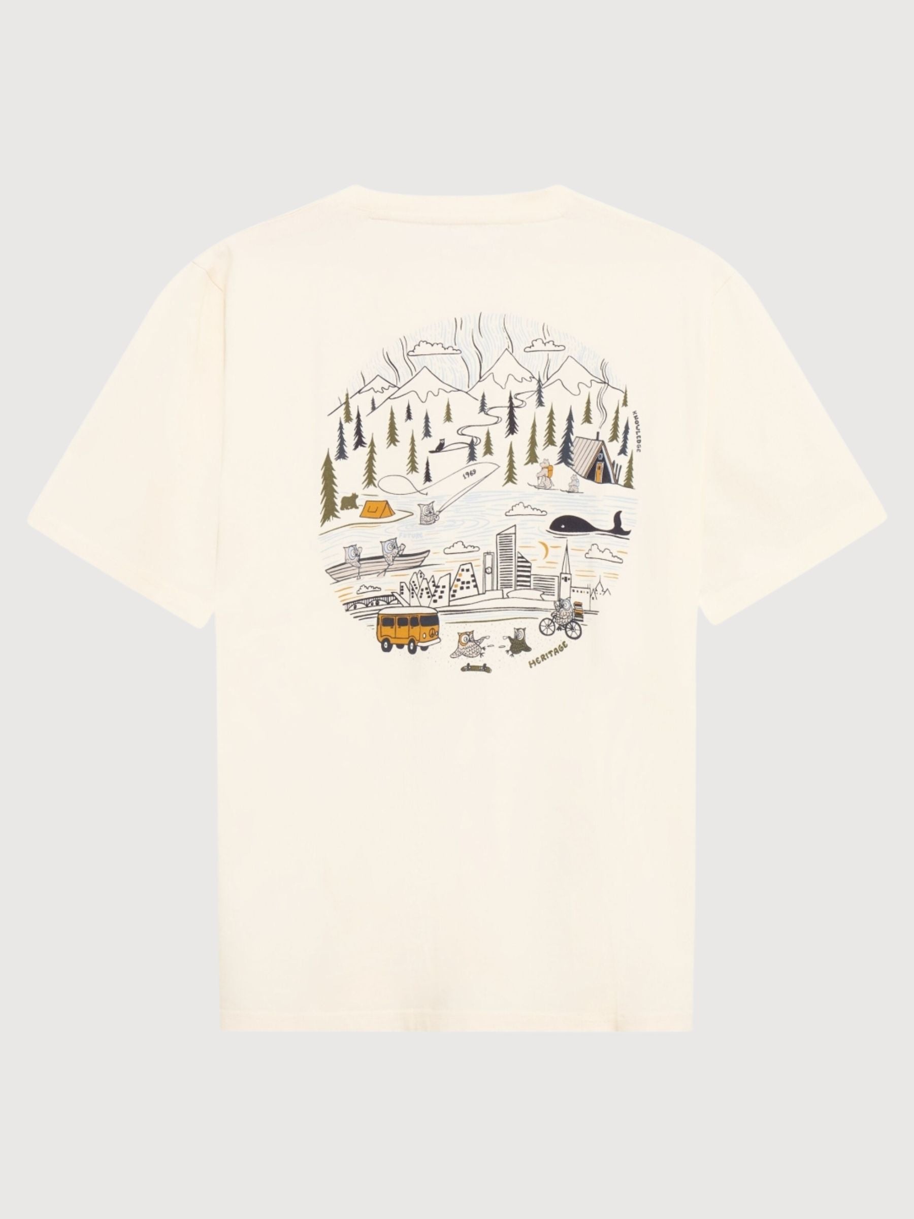 TShirt Print Egret Man | Knowledge Cotton Apparel