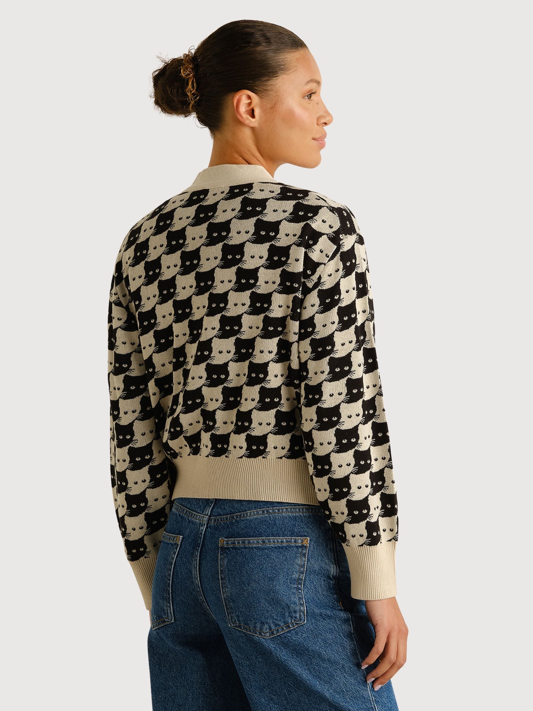 Kanan Pepita Cats Cardigan | DEDICATED