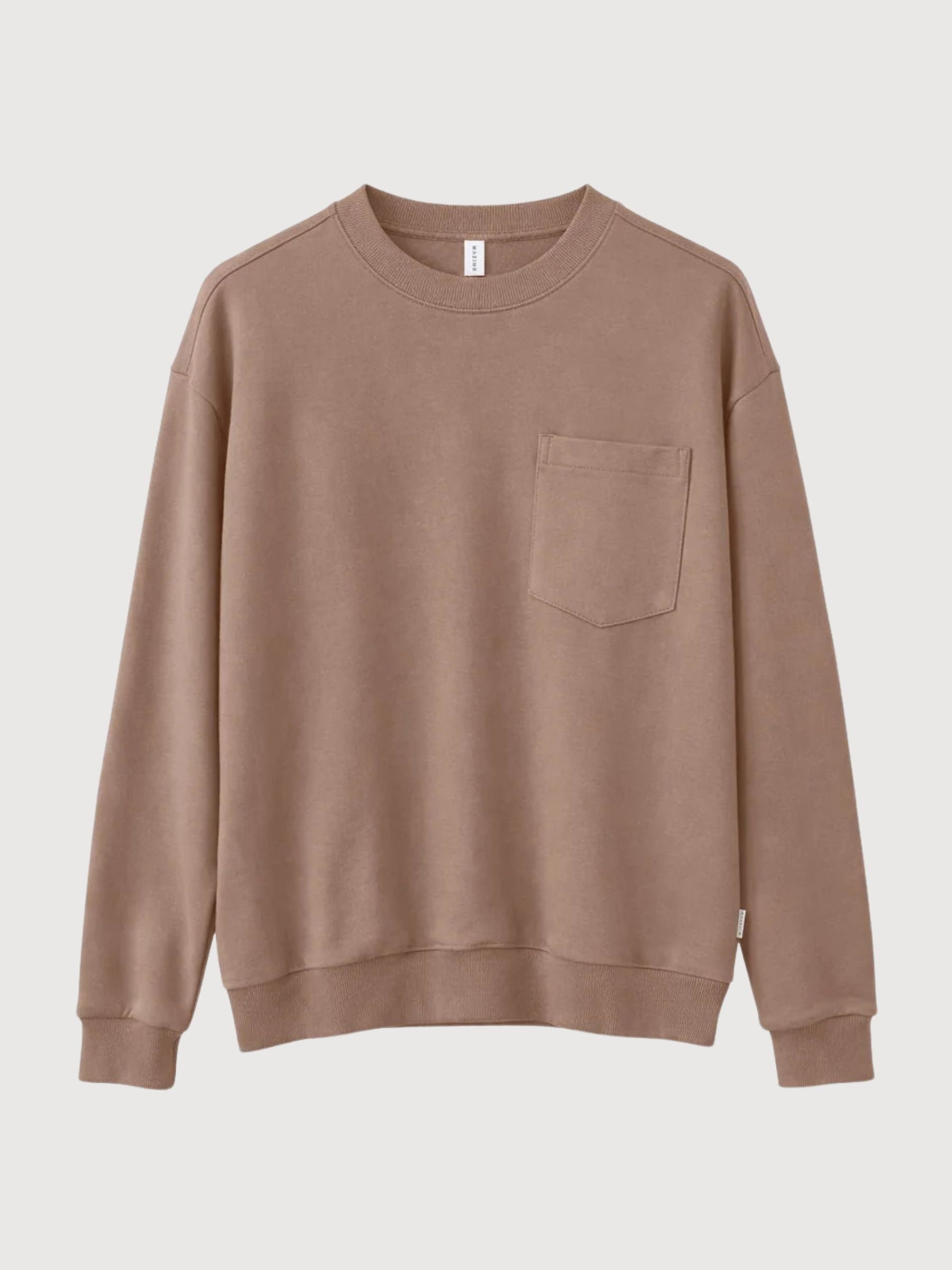 Felpa con taschino da uomo grigio marrone | Mazine