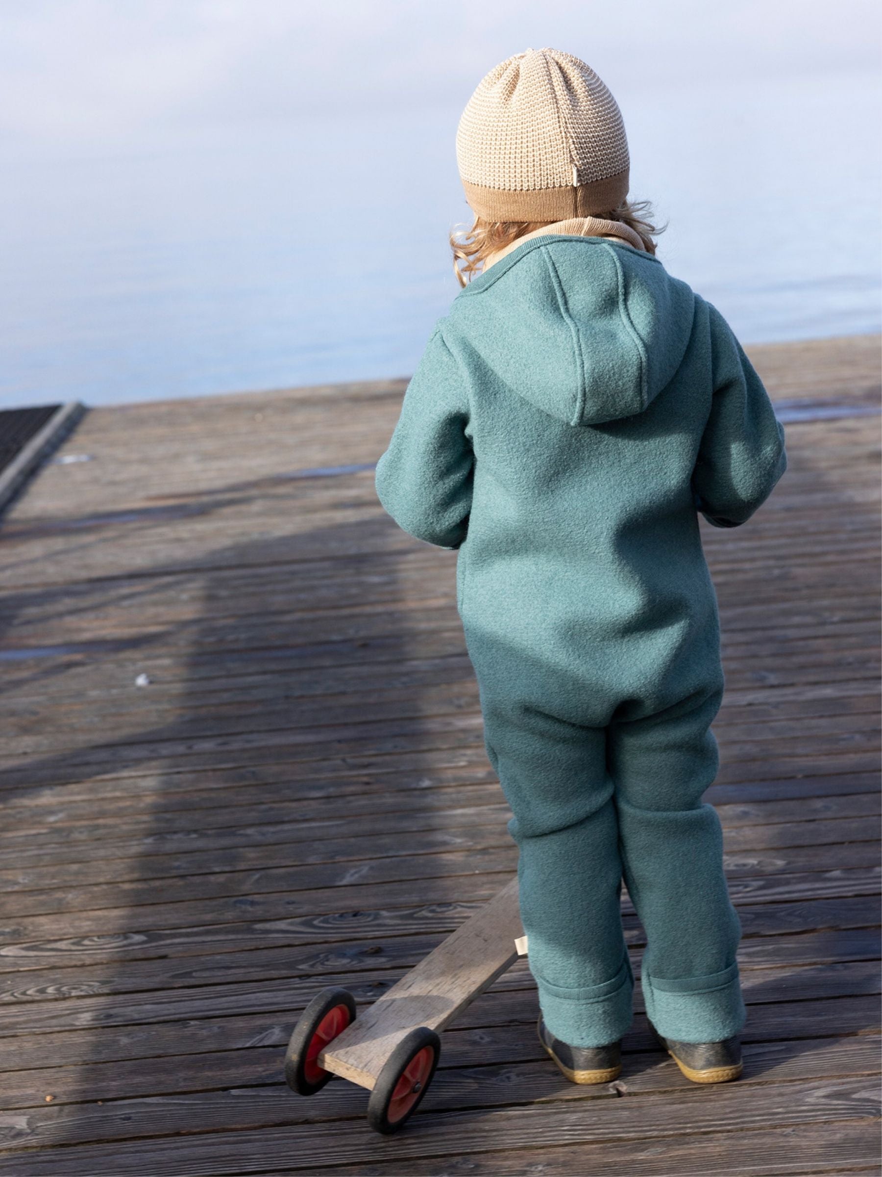 Tuta in lana cotta grigia per neonati | Disana