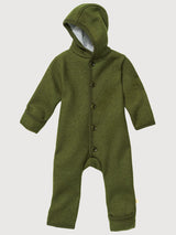 Baby Overall Hoodie in wool Olive | Disana