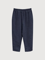 Pants Straight Leg Linen Woman Ink Blue | Mazine