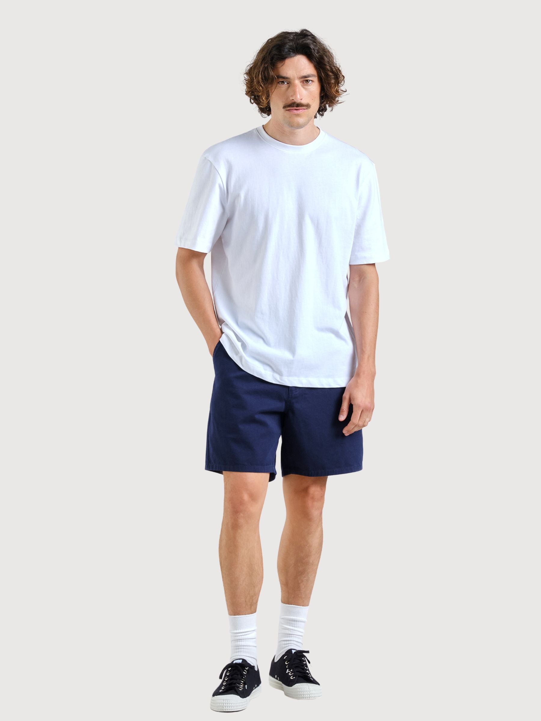 Chino Shorts Olmen Navy Cotton | DEDICATED