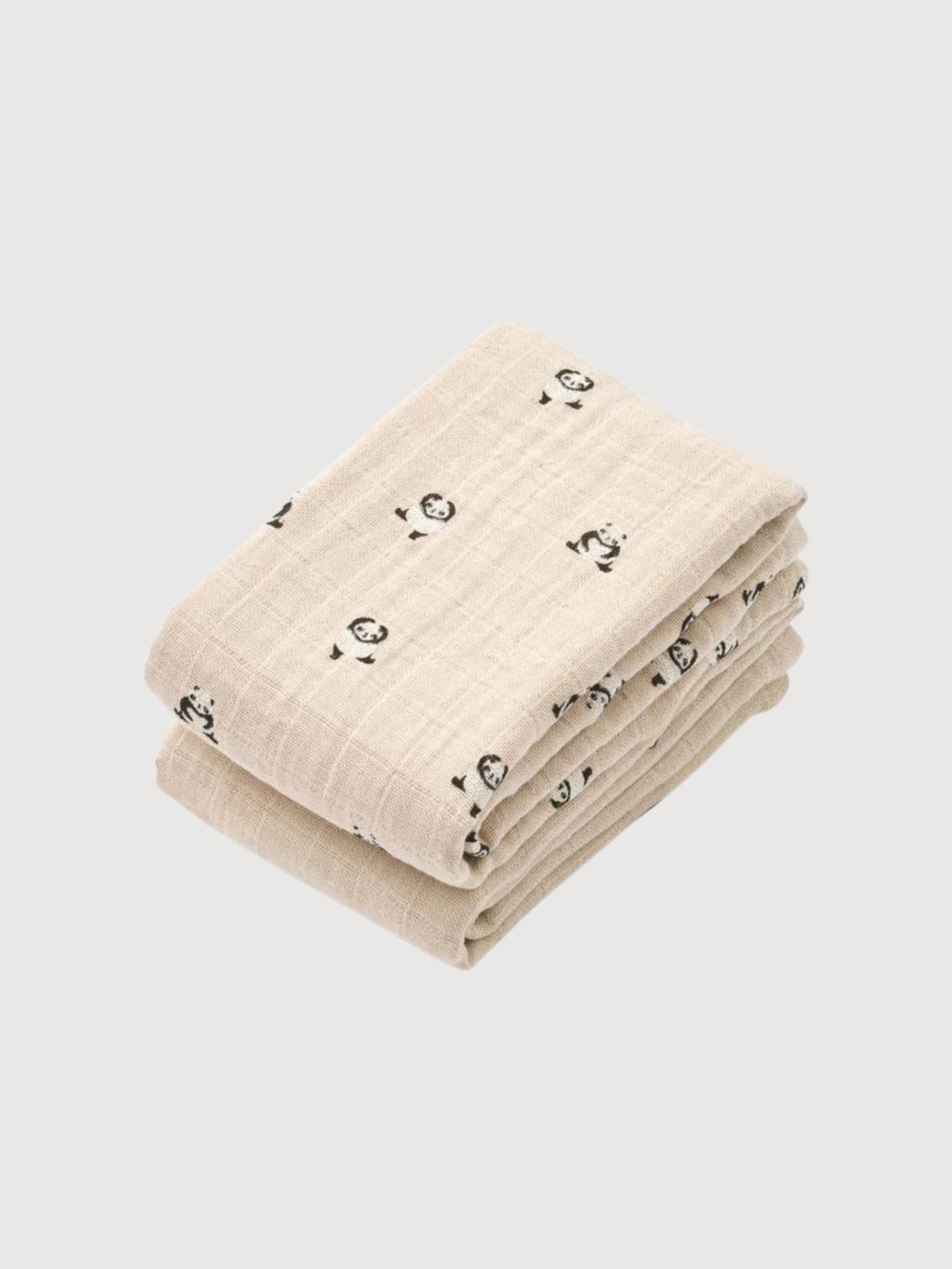Lewis Muslin Cloth 2 Pack Mini panda / Sandy mix | Liewood