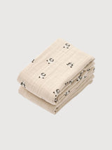 Lewis Muslin Cloth 2 Pack Mini panda / Sandy mix | Liewood