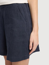 Shorts Linen Woman Ink Blue | Mazine