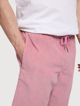 Pantaloncini in velluto a costine da uomo pull-on rosa cipria | Mazine