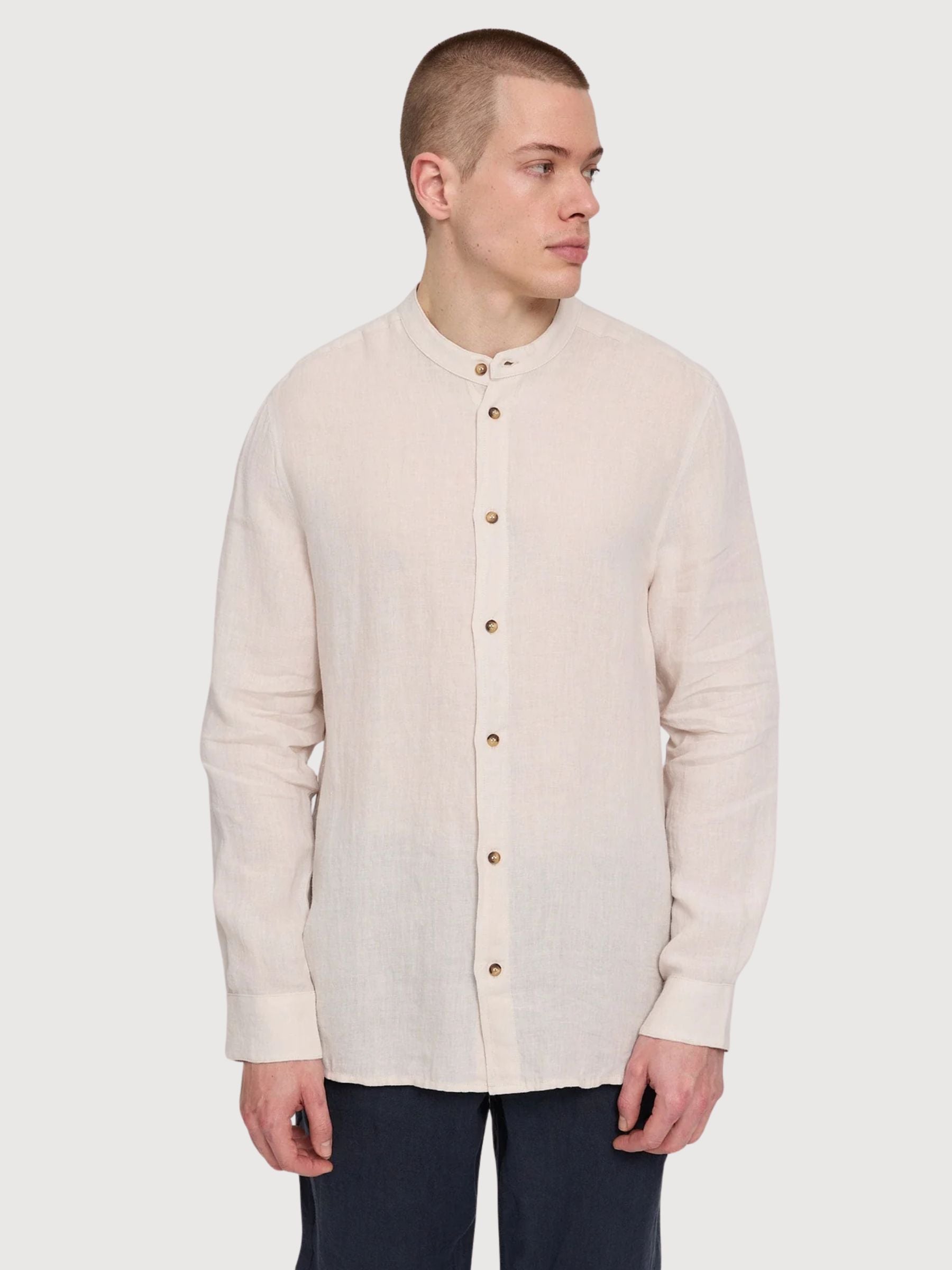 Shirt Stand Collar Linen Man Moon | Mazine