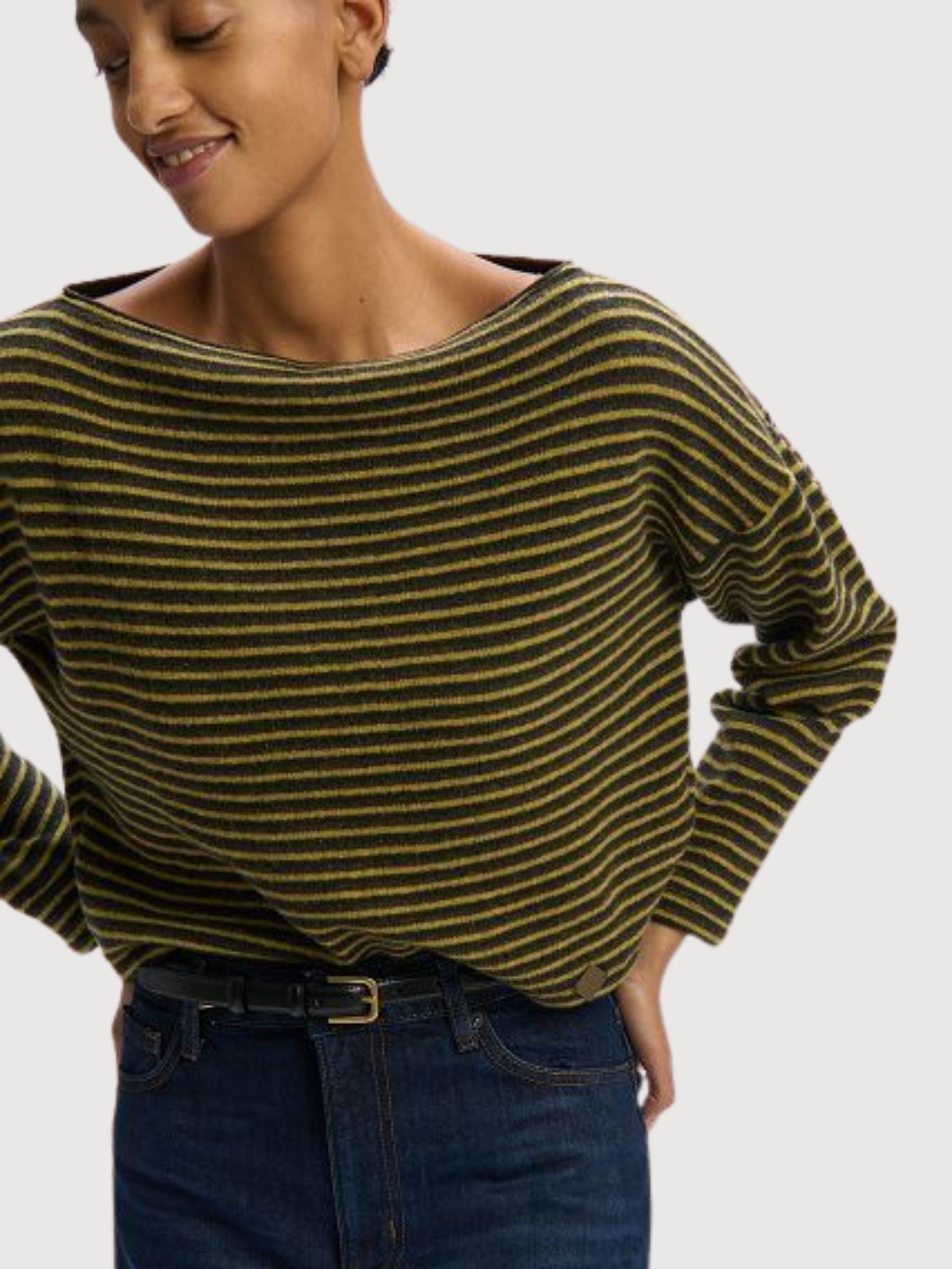 Langarmshirt Natalia StrohWaldKastanie Wolle | Stapf