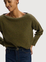 Langarmshirt Natalia StrohWaldKastanie Wolle | Stapf