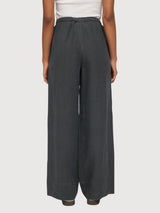 Trouser Drawstring Linen Woman Anthra | Mazine