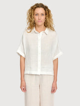 Shirt ShortSleeve Linen Woman BrightWhite | Mazine