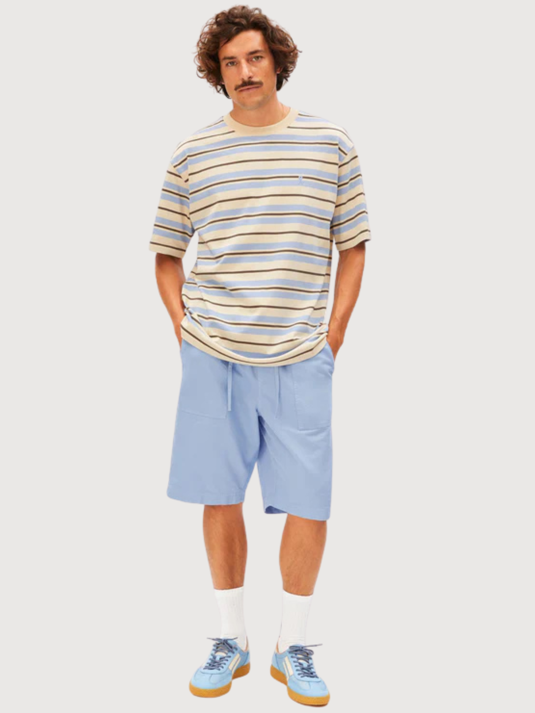 MAARKOS STRIPES T-SHIRT Wedgwood-Granit | ARMEDANGELS