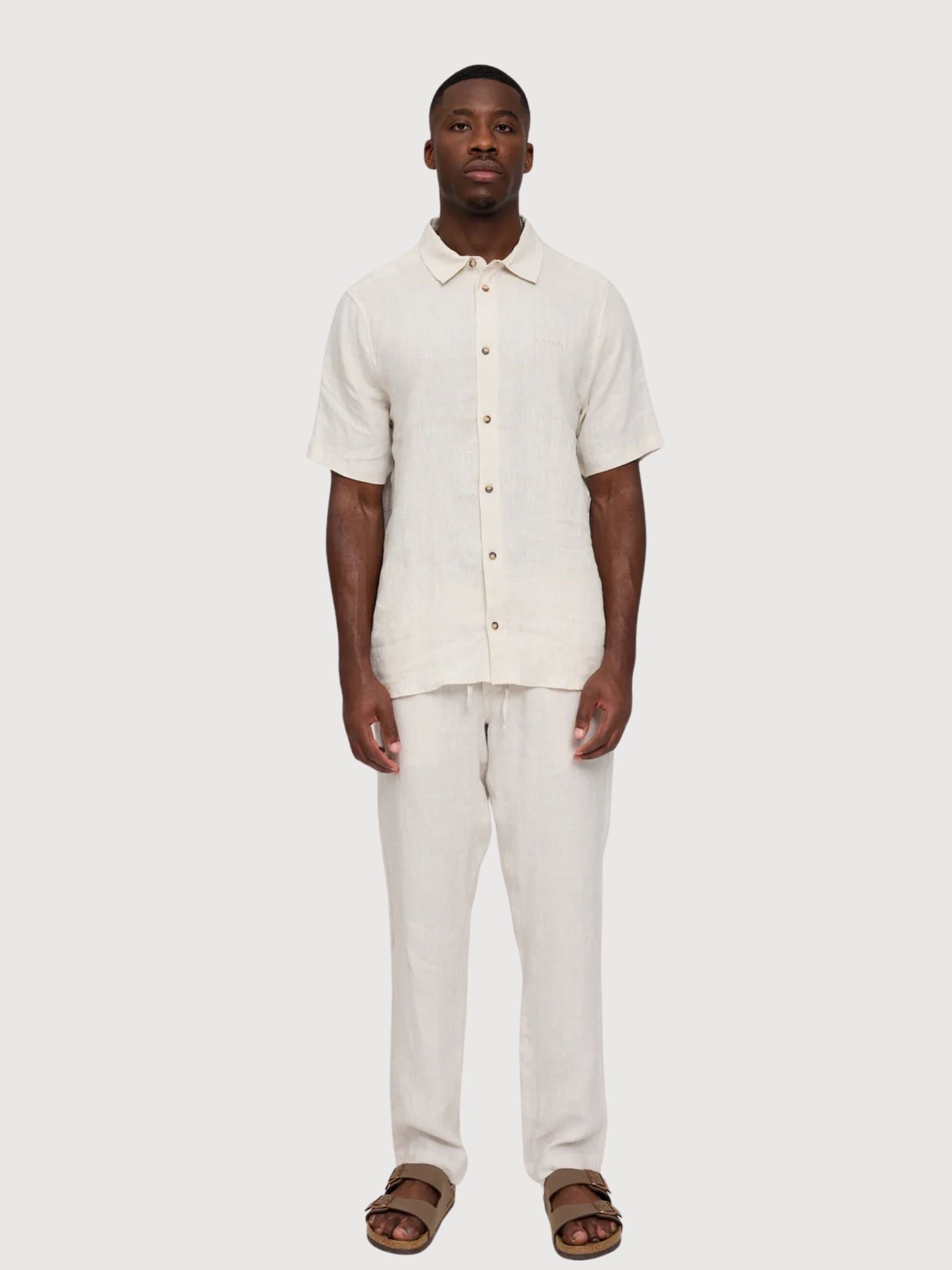 Camicia Uomo Lino Manica Corta Moon | Mazine