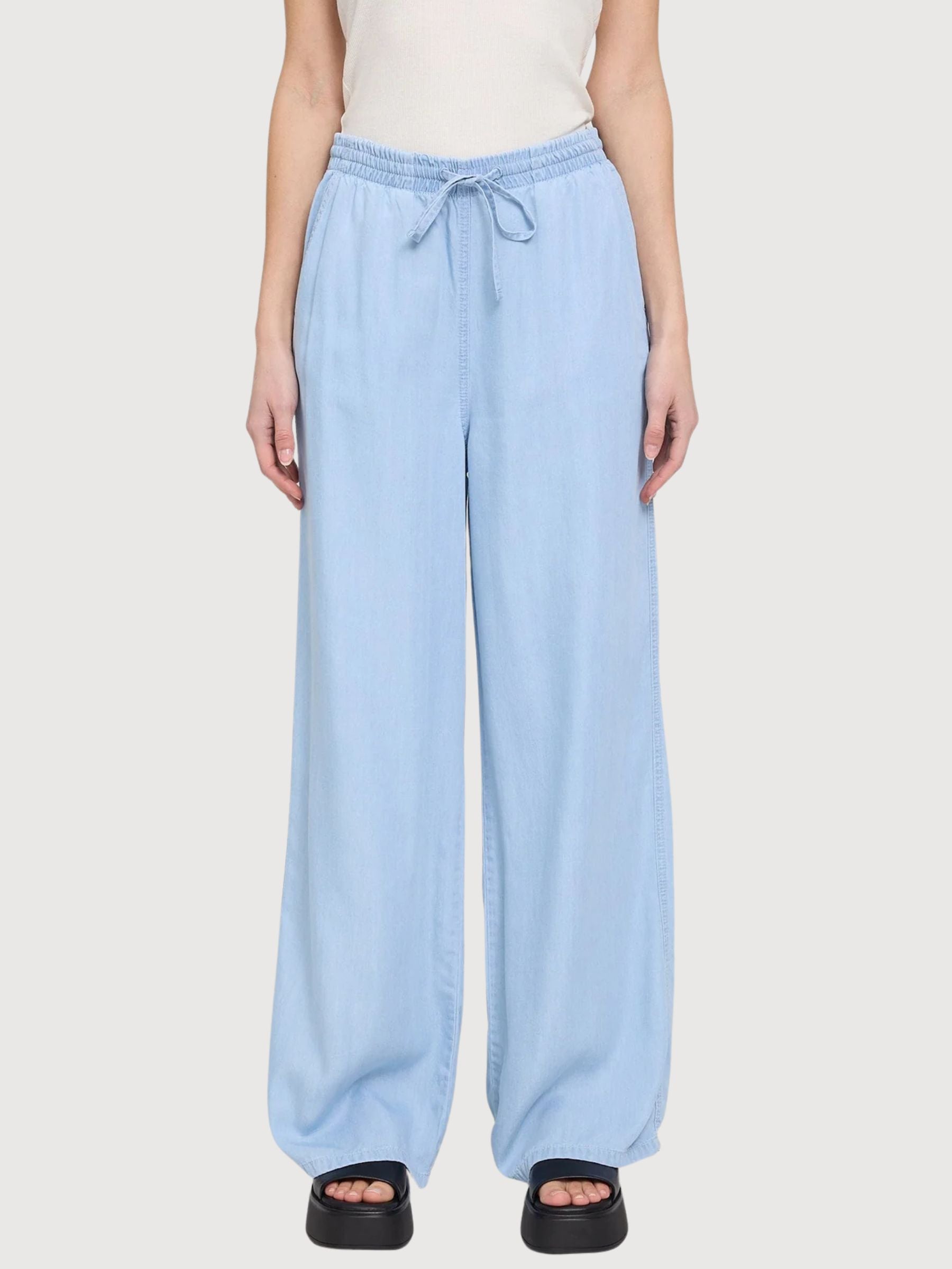Hose Tunnelzug Tencel Damen Hellblau | Mazine