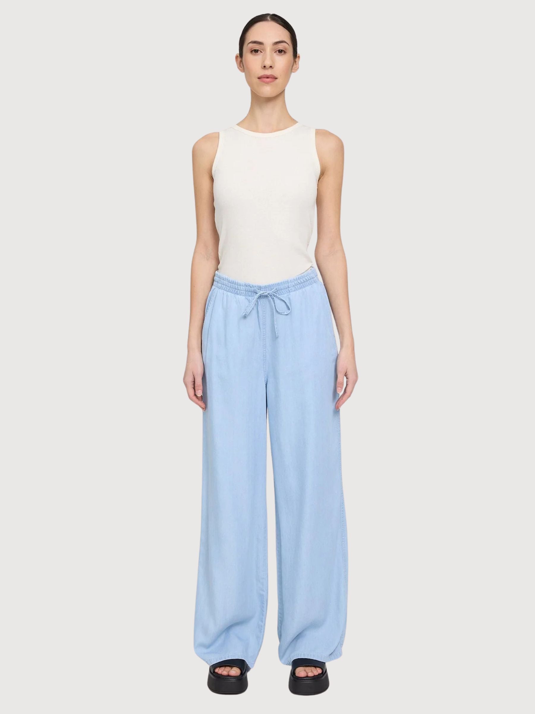 Hose Tunnelzug Tencel Damen Hellblau | Mazine