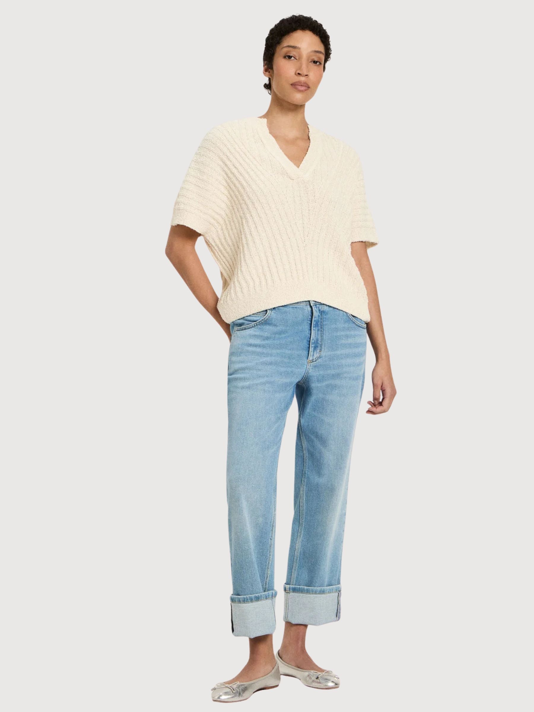 Pullover Boucle Creme Gots | Lanius