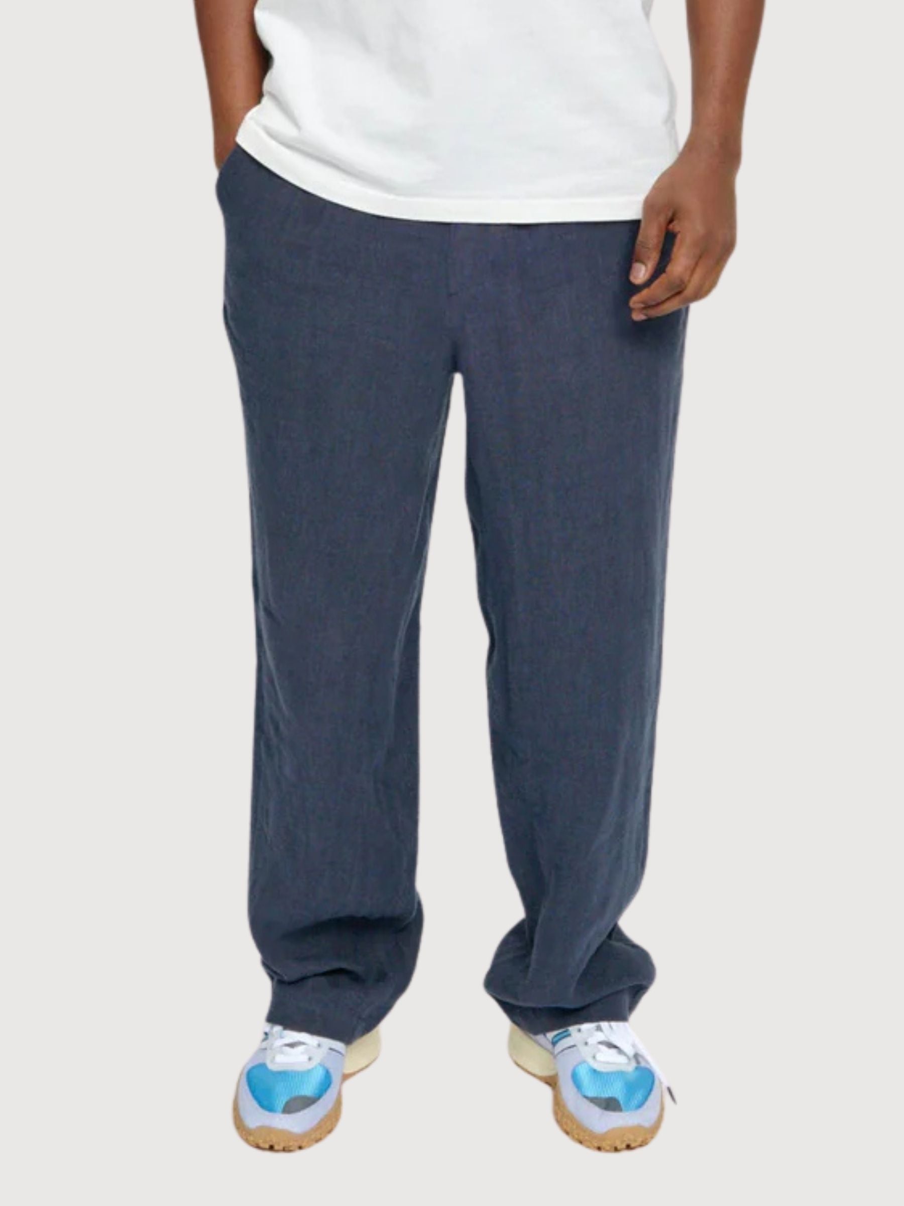 Trouser Linen Pull-On Man Ink Blue | Mazine