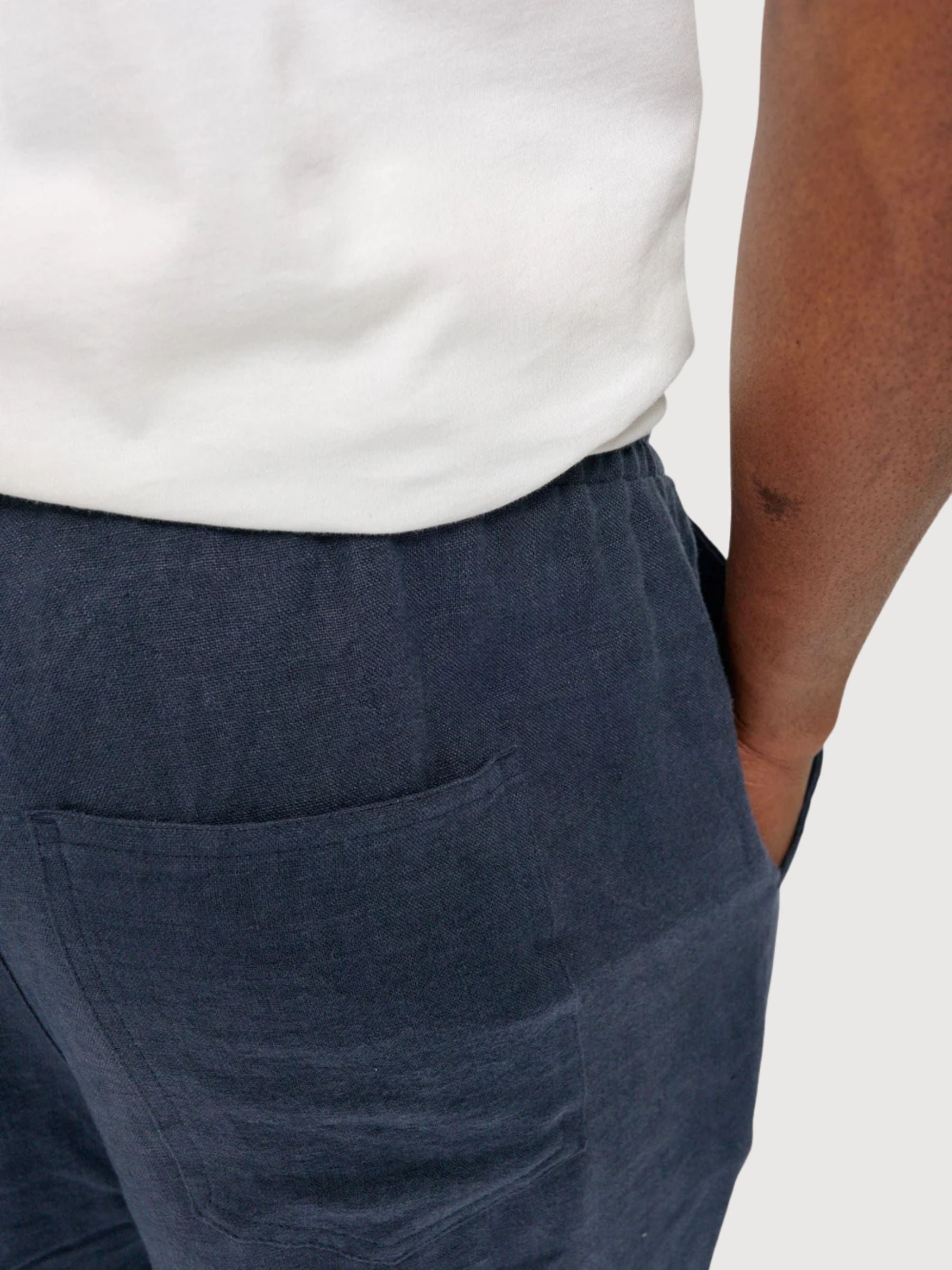 Trouser Linen Pull-On Man Ink Blue | Mazine