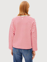 Sweat Frankaa Stripe Mars Red | Armedangels