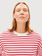 Sweat Frankaa Stripe Mars Red | Armedangels