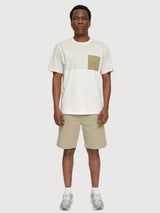 T-Shirt Halfway Striped Man OffWhite/Olive | Mazine