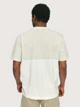 T-Shirt Halfway Striped Man OffWhite/Olive | Mazine