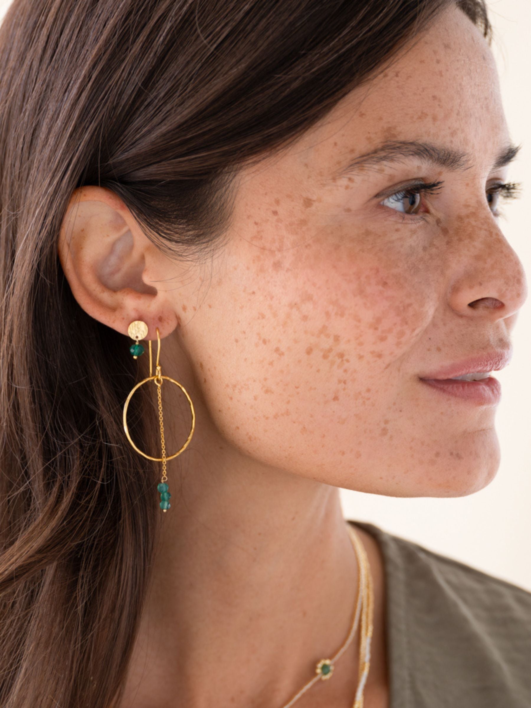 Earrings Talent Aventurine Gold | A Beautiful Story