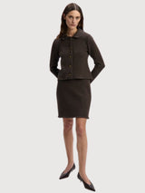 Cardigan Carina Cafe Woman Wool/Cotton | Stapf