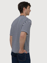 Tancredi Viskose Herren-T-Shirt Blau/Weiß | Rifo