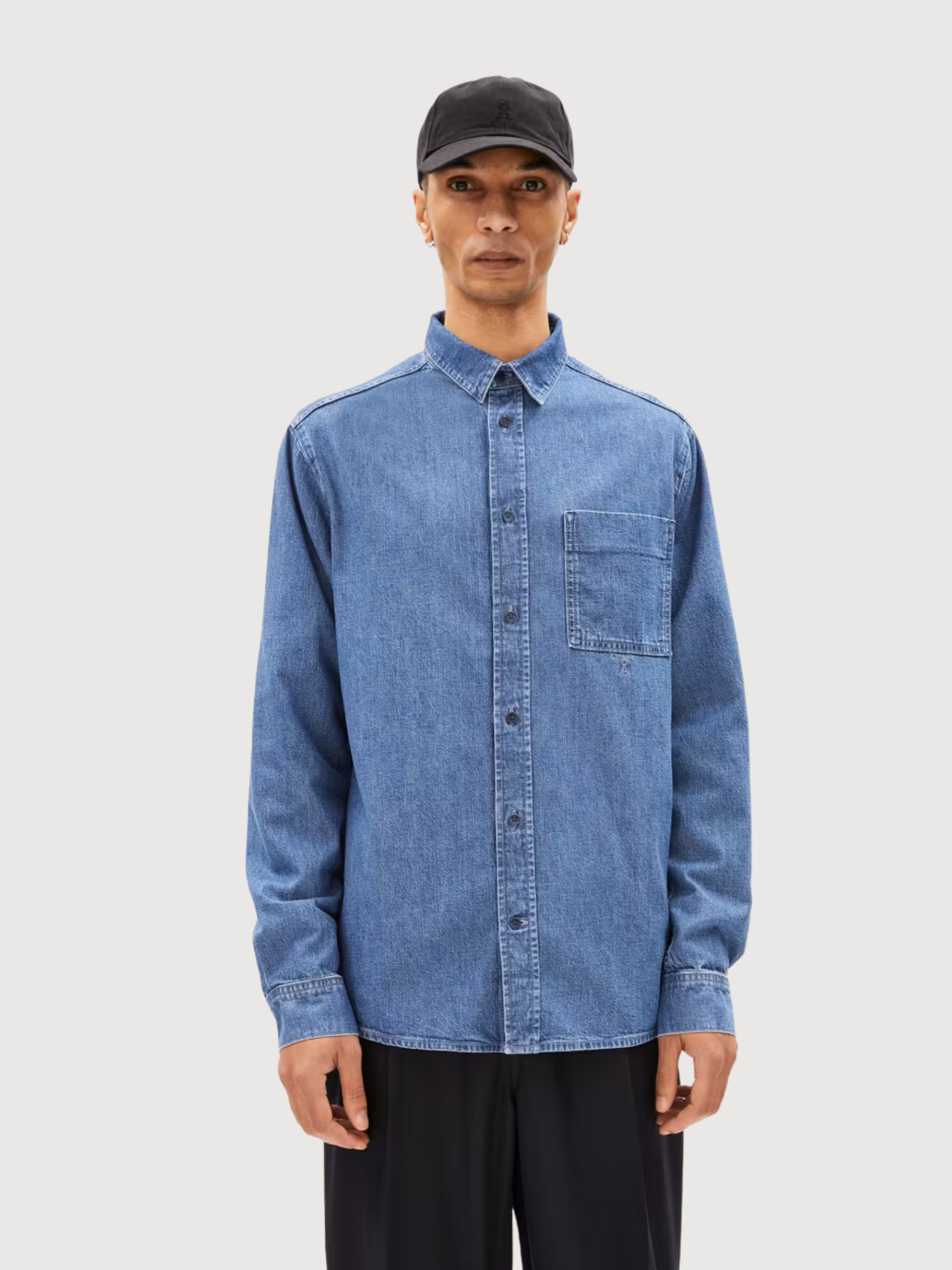 Baaso Denim Shirt Man Iced Indigo | Armedangels