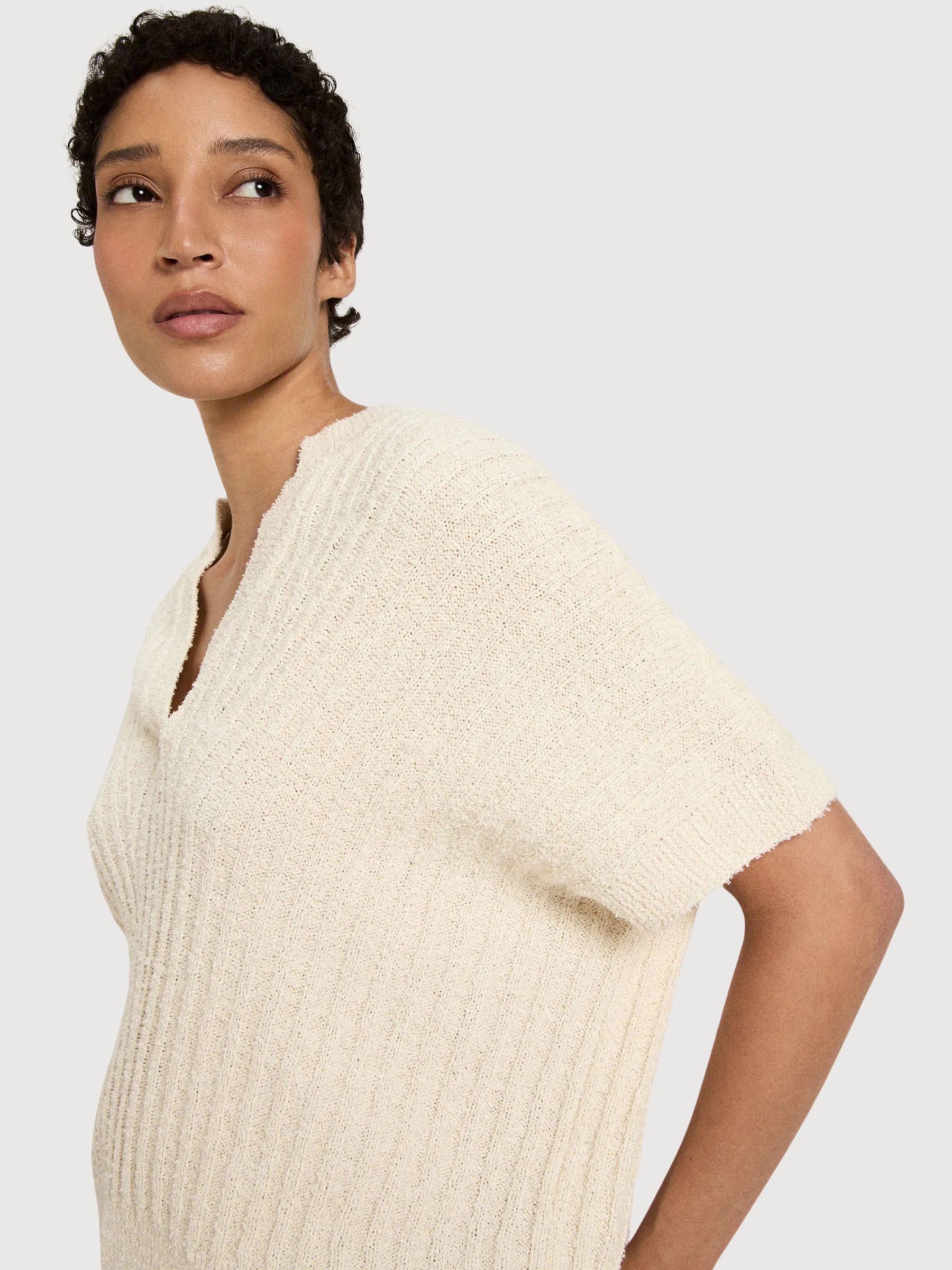 Pullover Boucle Creme Gots | Lanius