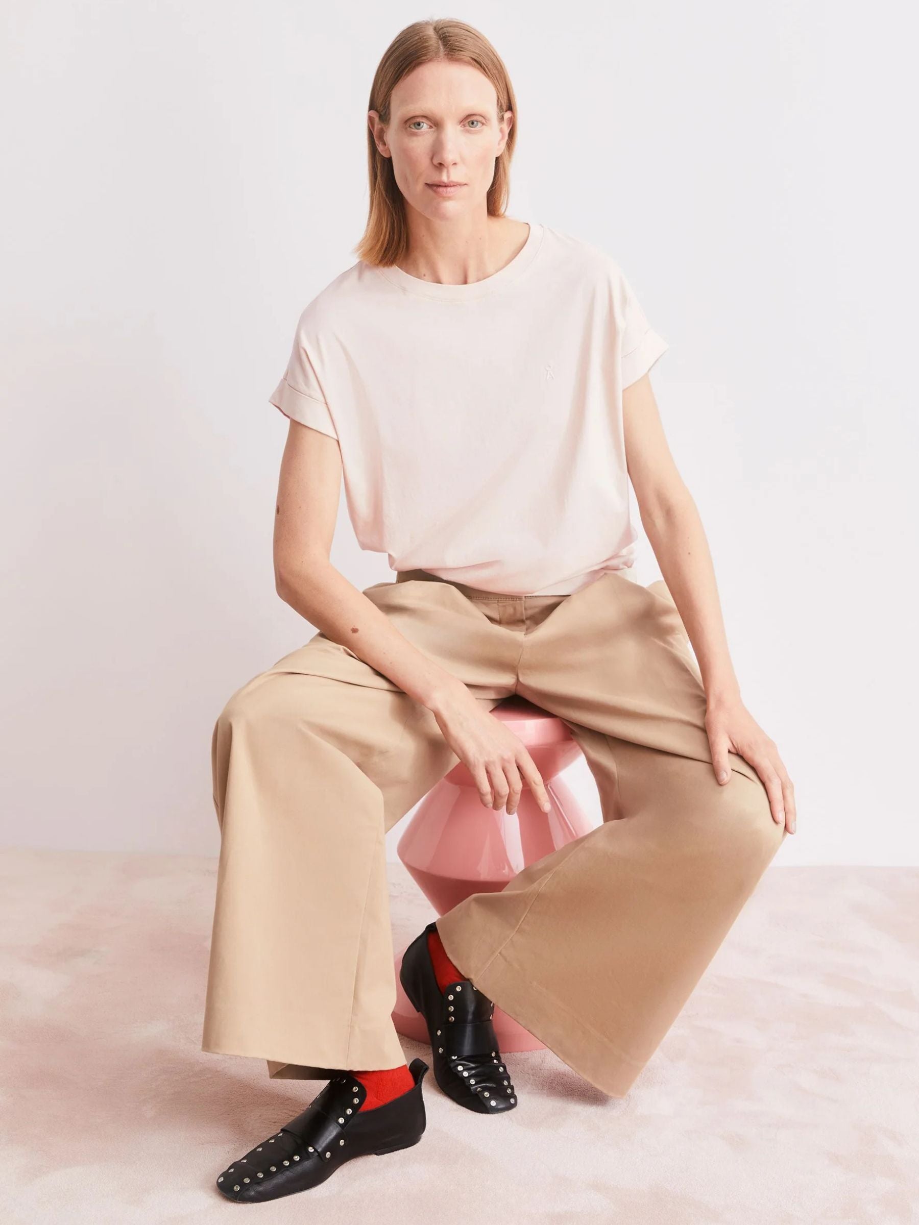 Maglietta Idaara Tinted Pale Peach | Armedangels