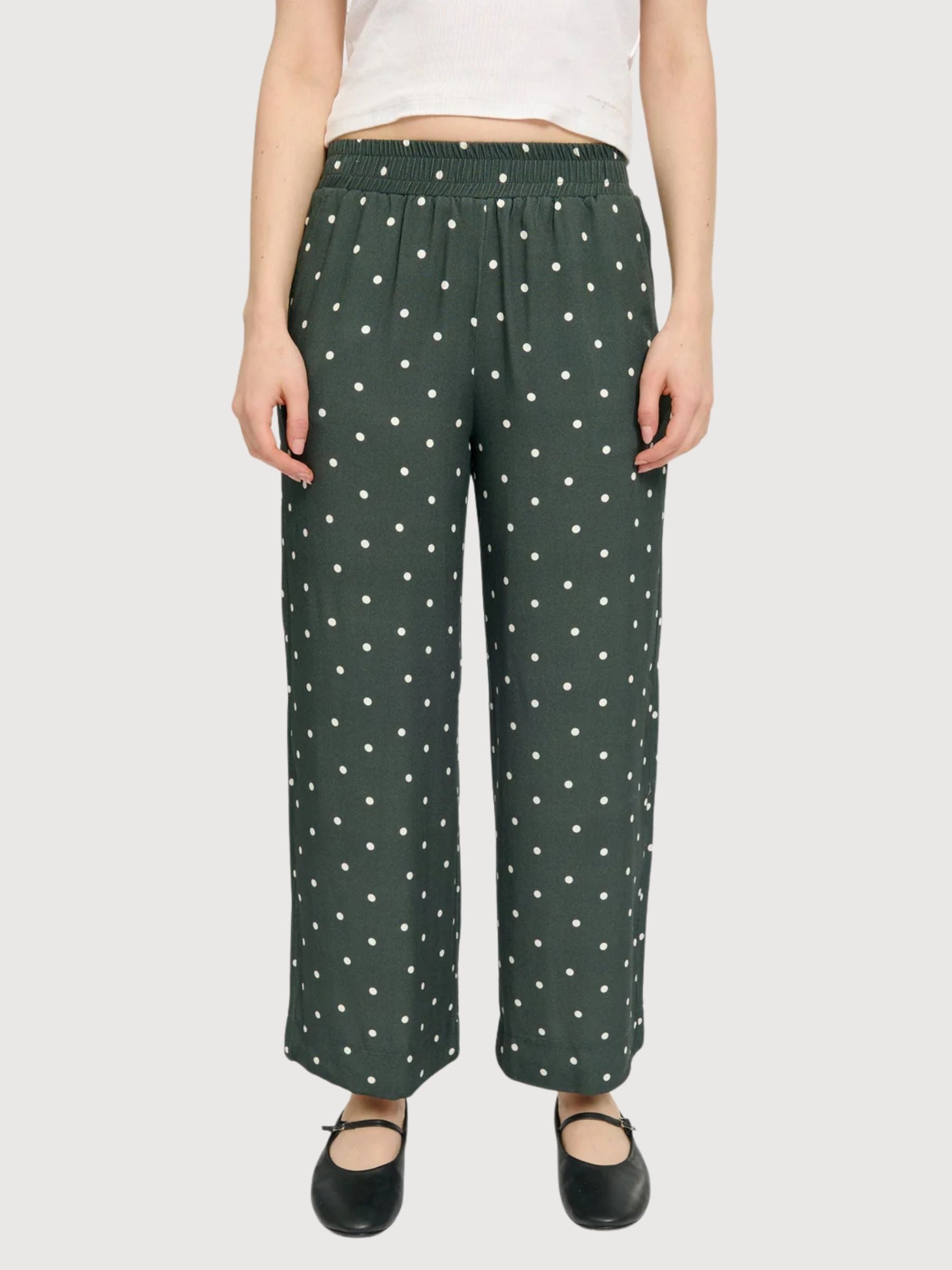 Pantaloni da donna in viscosa stampata a gamba larga | Mazine
