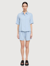 Camicia ManicaCorta Viscosa Donna AzzurroPastello | Mazine