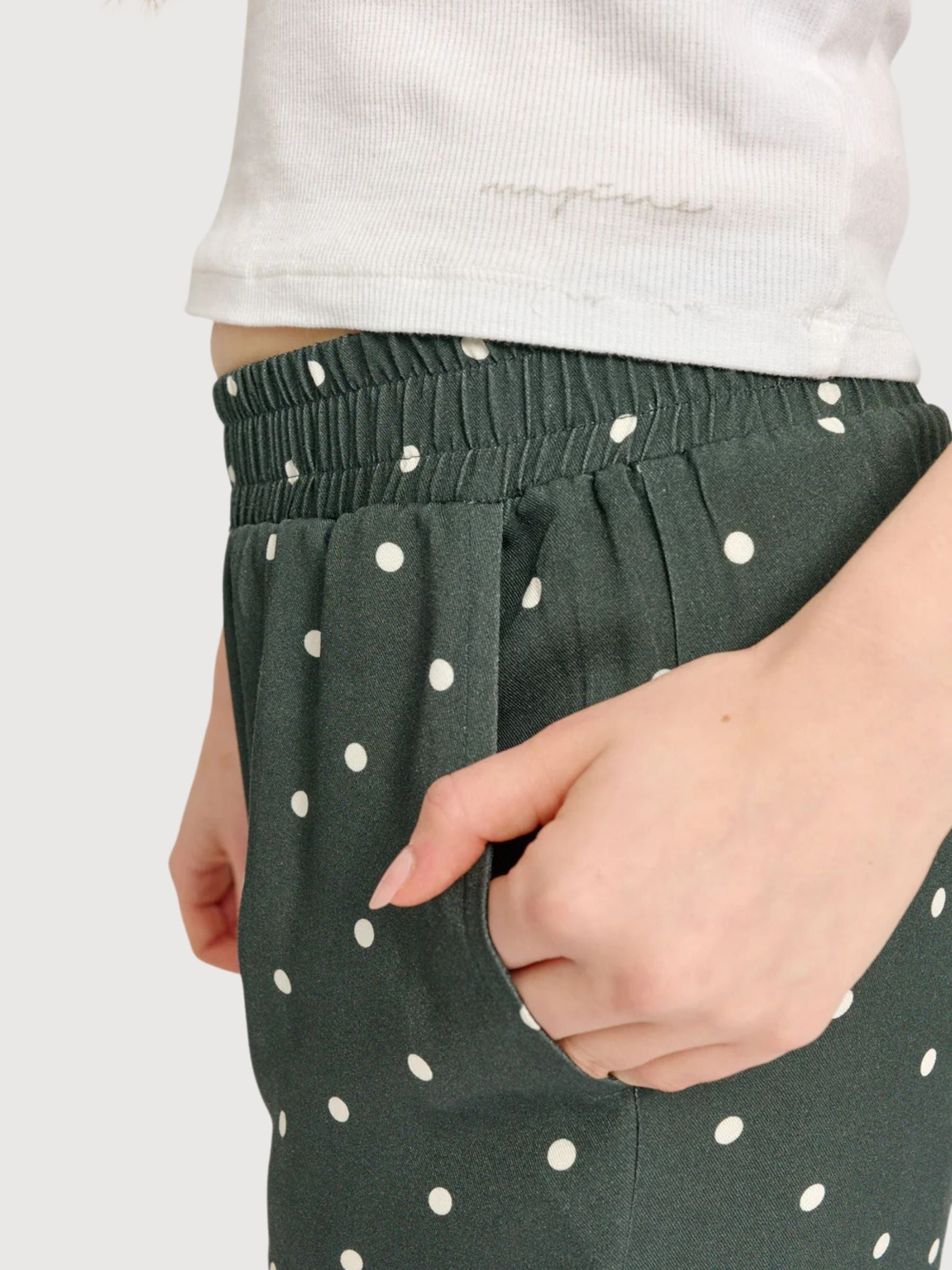 Pantaloni da donna in viscosa stampata a gamba larga | Mazine