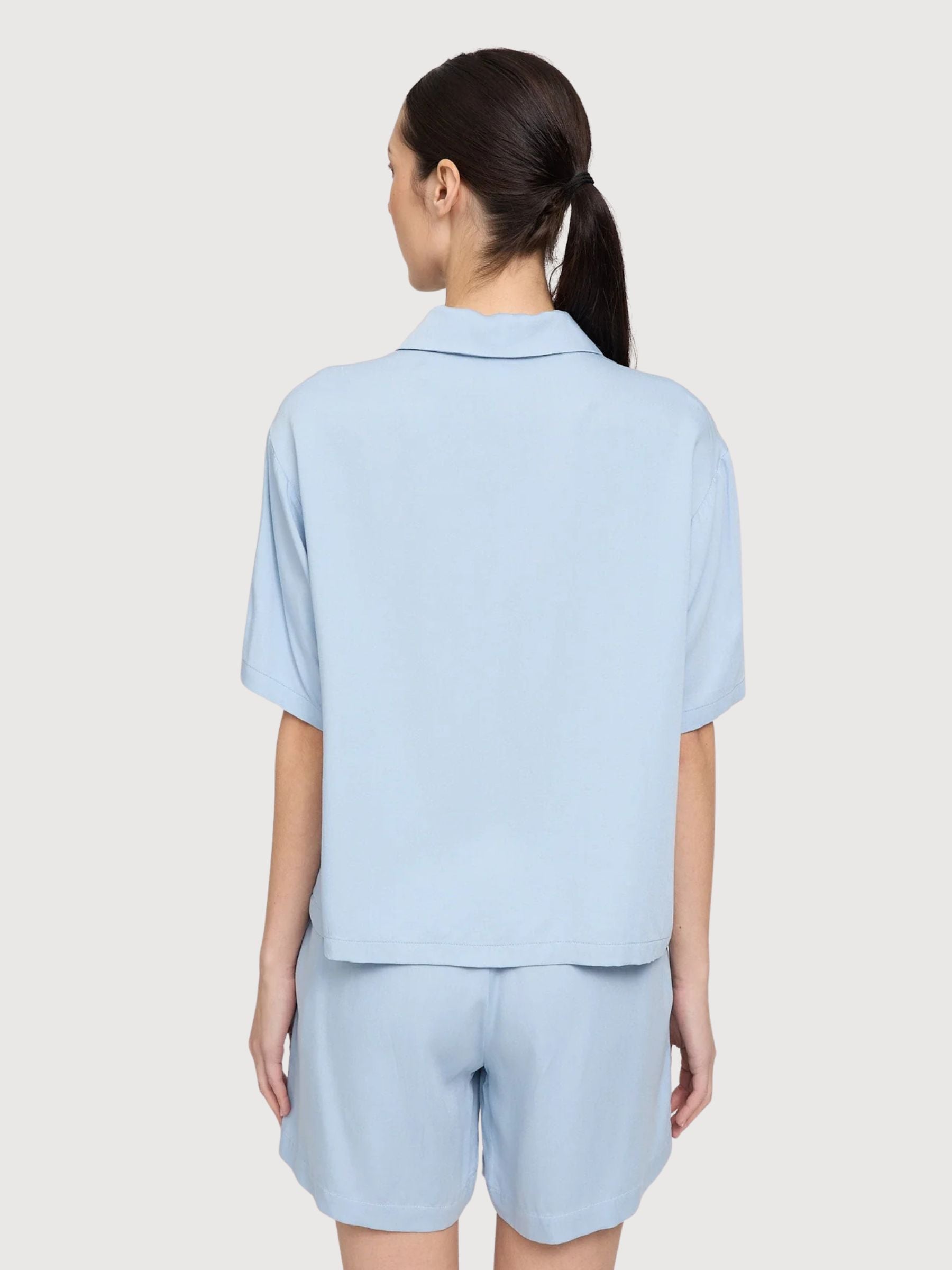 Camicia ManicaCorta Viscosa Donna AzzurroPastello | Mazine