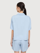 Camicia ManicaCorta Viscosa Donna AzzurroPastello | Mazine