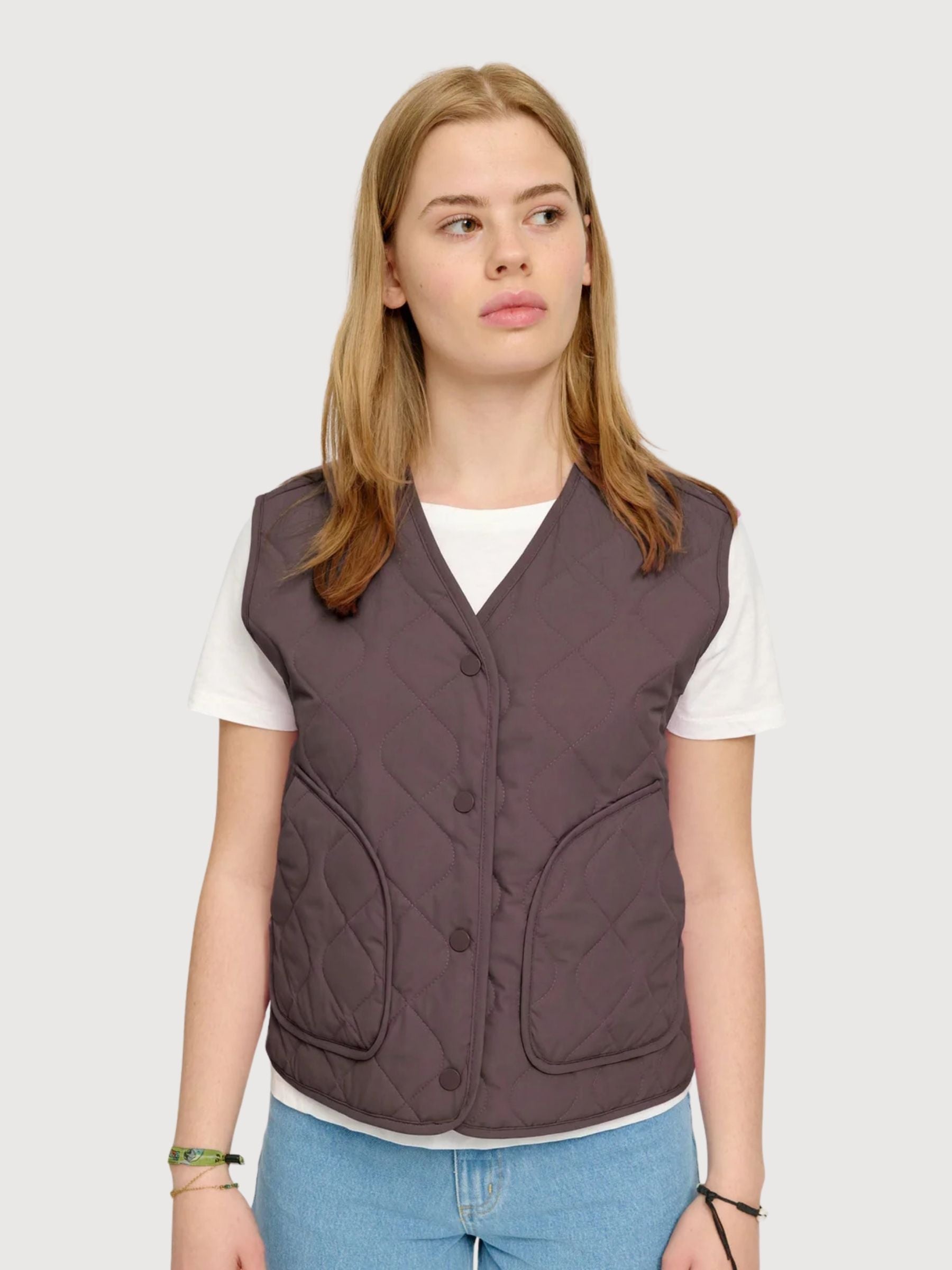 Vest Basic Light Padded Woman Eggplant | Mazine